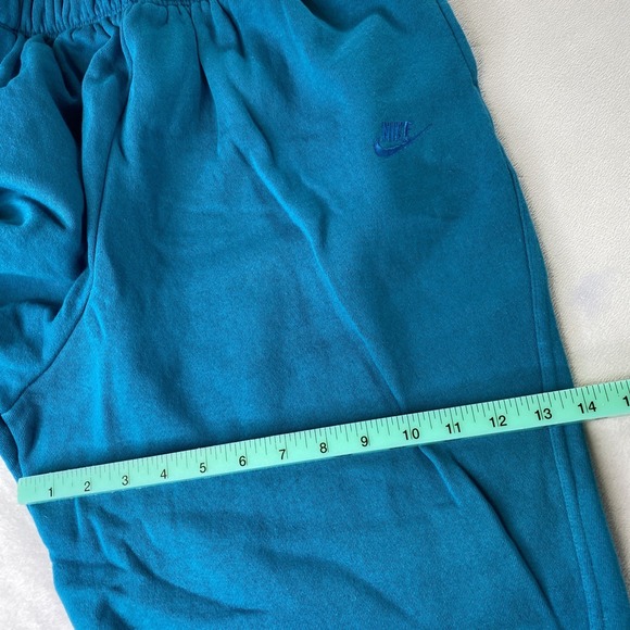 VTG 90s Nike Sweatpants Track Pants Womens L 12/14 Teal Swoosh Fleece Streetwear - Picture 13 of 16